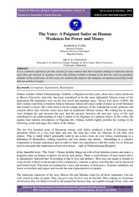 The Voter: A Poignant Satire on Human Weakness for .